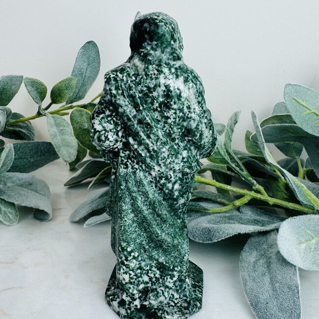 Tree Agate Jesus Christ Figurine Carving Large 6"