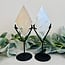 Aura Selenite Diamonds on Black Stand Pin - Medium 8-9"