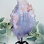 Flower (Cherry Blossom) Agate Leaf Carving on Black Stand Pin - Large 8"