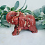 Pink Opal Elephant Figurine Specimen Carving - Large 5"