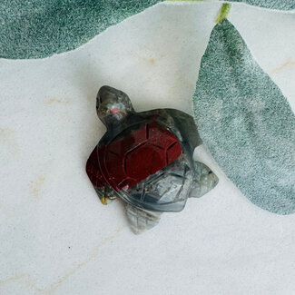 Bloodstone Blood Stone Turtles - 2" Medium Carving Figurine