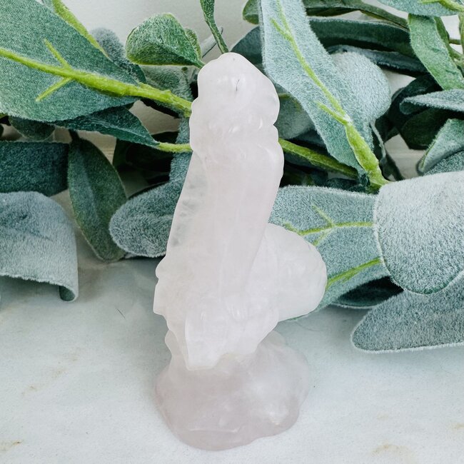Rose Quartz Mermaid - 4" Carving Figurine