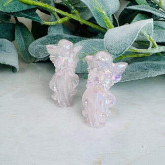 Aura Rose Quartz Angels Figurine Carvings - Small 2-3"