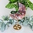 Fire Quartz (Red Hematoid) Crescent Moon on Gold Stand Pin 11"