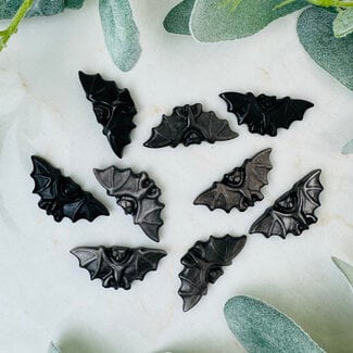 Silversheen Silver Sheen Obsidian Bats - 2" Small Carving