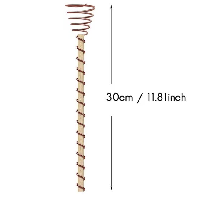 Electroculture Copper Rods Plant Stakes - 12" Wood Center Gardening Antennas Coil Ether Energy
