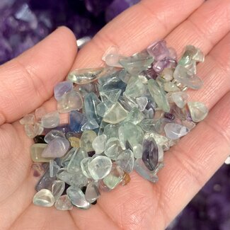 Rainbow Fluorite Tumbled Chips - 4oz Bag