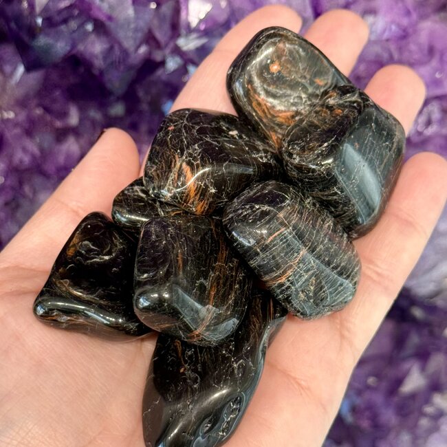 Black Tourmaline & Red Hematite - XL Extra Large Tumbled