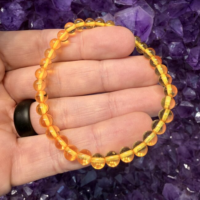 Baltic Golden Amber Bracelets - 6mm