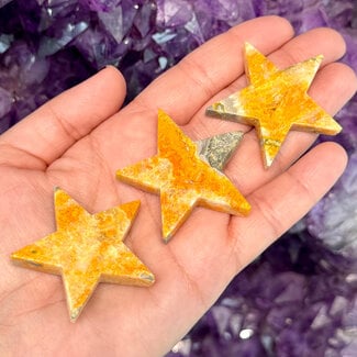 Bumblebee Jasper Stars Carving (1.5")