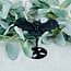 Black Obsidian Bats on Black Stand Pin - 4"x4" Carving Figurine