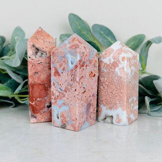 Pink (Cotton Candy) Agate Obelisk - Extra Large XL (4-6") Towers Generator Point