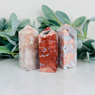 Pink (Cotton Candy) Agate Obelisk - Large (4-5") Towers Generator Point