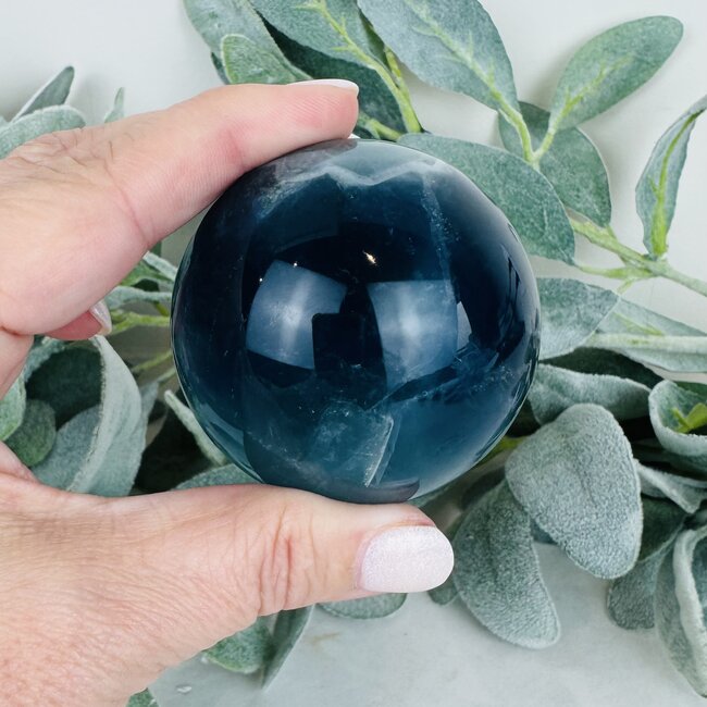 Blue Fluorite Sphere Orb Globe - 55-60mm