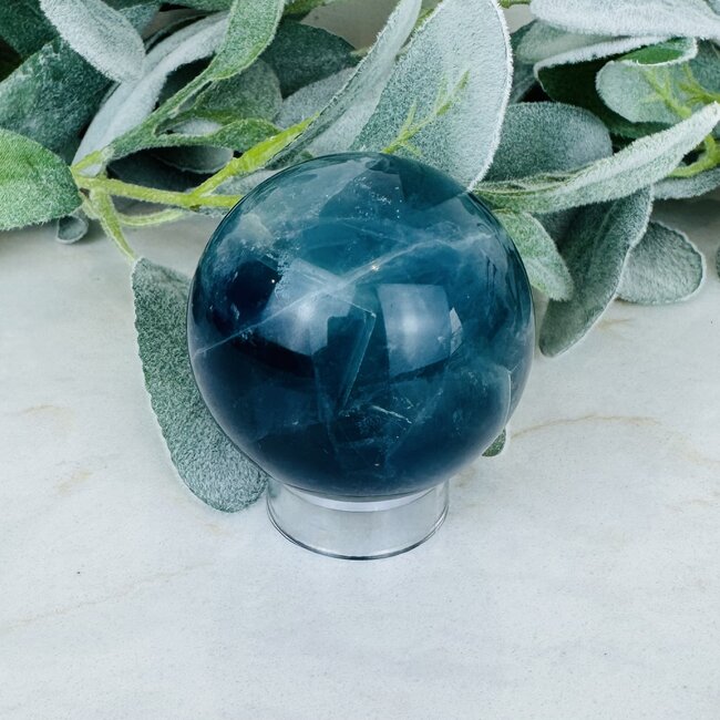 Blue Fluorite Sphere Orb Globe - 55-60mm