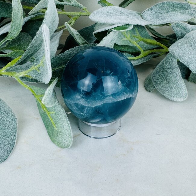 Blue Fluorite Sphere Orb Globe - 50-55mm