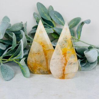 Golden Healer Quartz (Yellow Hematoid) Flame Point - Large (4-5")