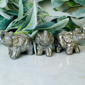 Pyrite Elephants - Medium 2.5" Carving Animal