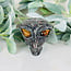 Yooperlite Alien Extra Terrestrial Heads Skulls - Large 3" Gold Tigers Eye Eyes