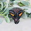 Garnet in Arfvedsonite Alien Extra Terrestrial Heads Skulls - Large 3" Gold Tigers Eye Eyes
