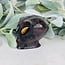 Garnet in Arfvedsonite Alien Extra Terrestrial Heads Skulls - Large 3" Gold Tigers Eye Eyes