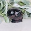 Garnet in Arfvedsonite Alien Extra Terrestrial Heads Skulls - Large 3" Gold Tigers Eye Eyes