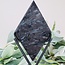 Arfvedsonite (Fireworks Stone) Diamond on Black Stand Pin - 8"