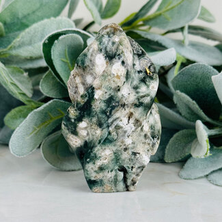 Ocean (Sea Sediment) Jasper Flame Point Polished - 4" Medium Twist