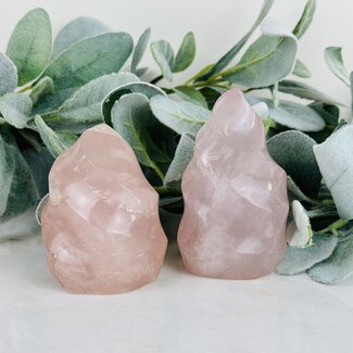 Rose Quartz Flame Point Polished - 3-4" Medium Twist