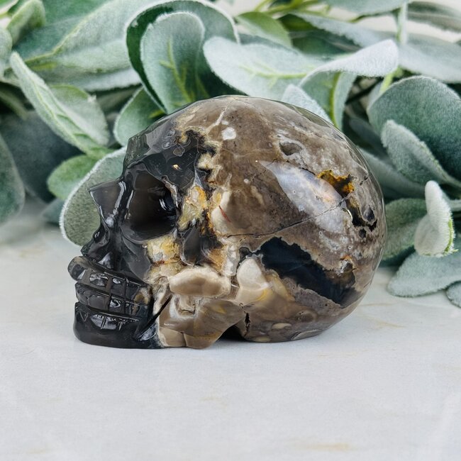 Volcano Agate Skulls - Large #1 (3.5"x3")