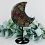 Dragon’s (Dragons Blood Stone) Jasper Crescent Moon on Black Pin Stand - 8" Specimen Home Decor #2