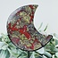 Dragon’s (Dragons Blood Stone) Jasper Crescent Moon on Black Pin Stand - 8" Specimen Home Decor #2