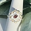 Pink Ruby Tourmaline Rings - Size 9 Flowers Faceted Round Circle Bezel Set - Sterling Silver