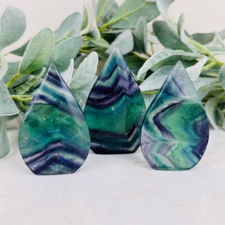 Rainbow Fluorite Flames - Medium 3-4" Teardrop
