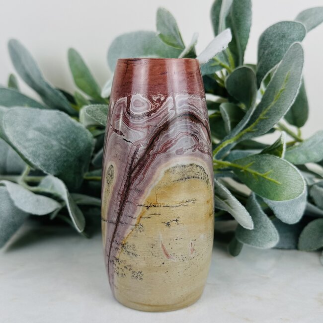 Picture Jasper Vase Cup - 5" Medium Simple Petite