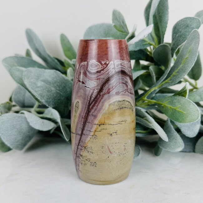 Picture Jasper Vase Cup - 5" Medium Simple Petite
