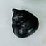 Silversheen Silver Sheen Black Obsidian Sleeping Cats - Small 1" Animal Carving Kitten Kitty