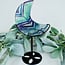 Rainbow Fluorite Crescent Moon on Black Stand Pin - 8" Large