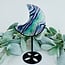 Rainbow Fluorite Crescent Moon on Black Stand Pin - 7" Large