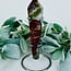 Dragon’s (Dragons Blood Stone) Jasper Faceted Wand Point on Silver Stand Pin - 7" Medium