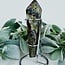 Dragon’s (Dragons Blood Stone) Jasper Faceted Wand Point on Silver Stand Pin - 7" Medium