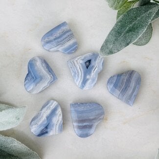 Blue Lace Agate Hearts - Large (1.5")