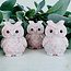 Pink Opal Owls - 2.5" Matte Animal Carving