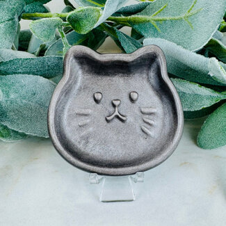 Silversheen Silver Sheen Obsidian  Kitty Dish Bowl - 3" Keepsake Catchall