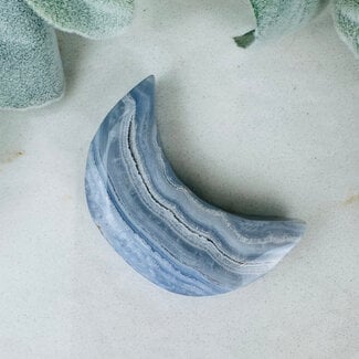 Blue Lace Agate Crescent Moons - Medium 2.5"