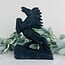 Black Obsidian Horses Pony - 8.5" Large Animal Carving Specimen (Matte)