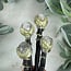 Clear (Crystal) Quartz Wands - Sphere Tip 7.5" Magic Majik Wizard Orb Finial
