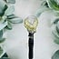 Clear (Crystal) Quartz Wands - Sphere Tip 7.5" Magic Majik Wizard Orb Finial