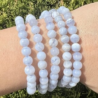 Blue Lace Agate Bracelets - 6 - 7mm