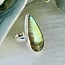 Labradorite Rings - Size 6 Long Teardrop Pear Bezel Set - Sterling Silver